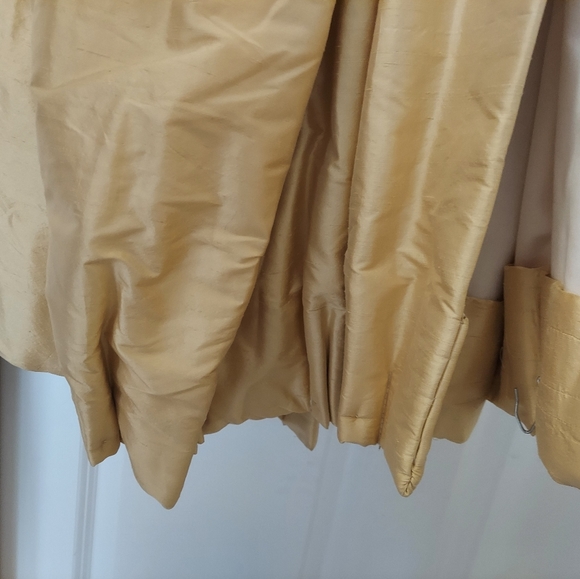 *GORG Dupioni Silk Drapes* Custom-made pale yellow triple lined curtains - Picture 5 of 10